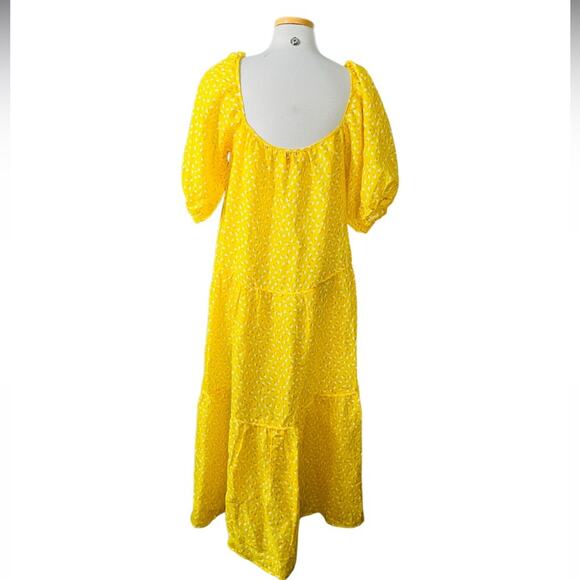 SOLID AND STRIPED PEASANT DRESS - DITSY FLORAL Size Large NWOT - Picture 7 of 9